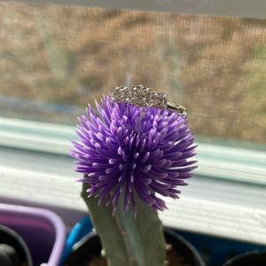 3 stone DIAMOND anniversary band engagement ring 10kt. White gold